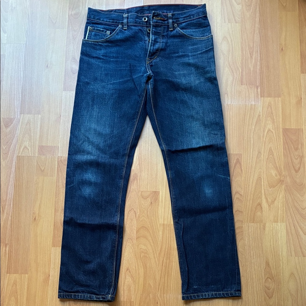 Men's Dark Blue Straight Jeans